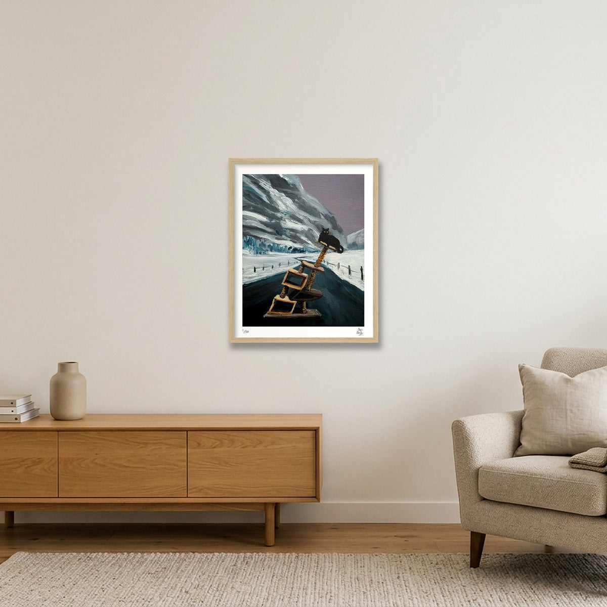 I made myself comfortable for the paradigm shift — 40×50cm, 16×20" Oak Frame