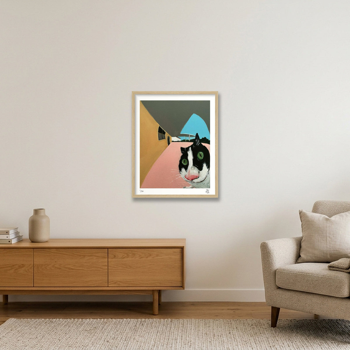 After a few lifetimes it did eventually start to wear off — 40×50cm, 16×20" Oak Frame