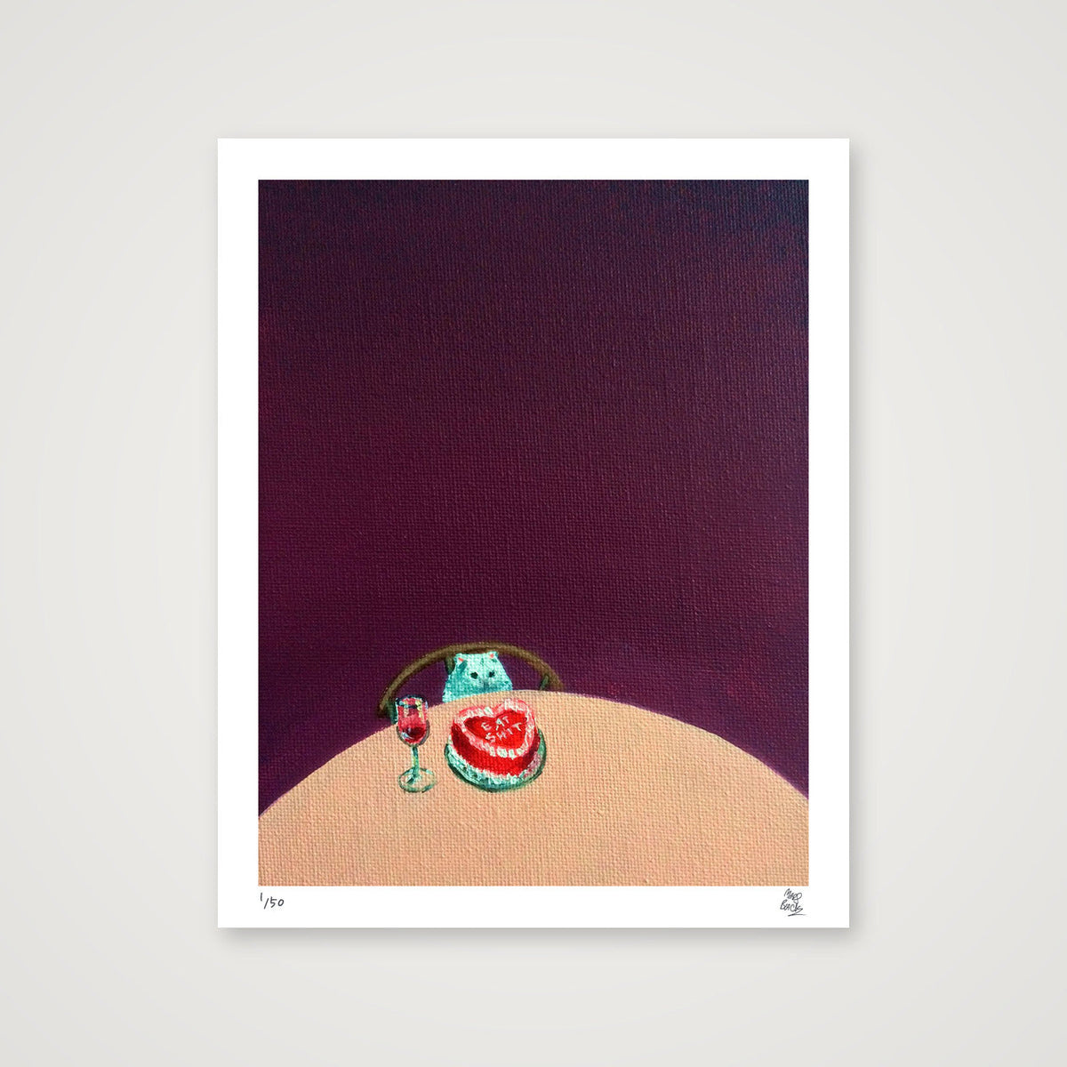 I was just reminiscing about the time your cat baked me a cake (2nd Edition) — 28×35cm, 11×14" Print only