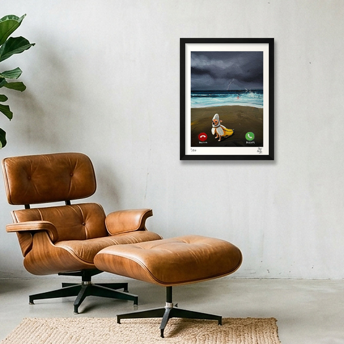 The future was calling, but it just went straight to voicemail — 30×40cm, 12×16" Black Frame