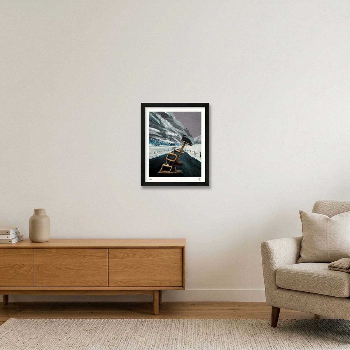 I made myself comfortable for the paradigm shift — 28×35cm, 11×14" Black Frame