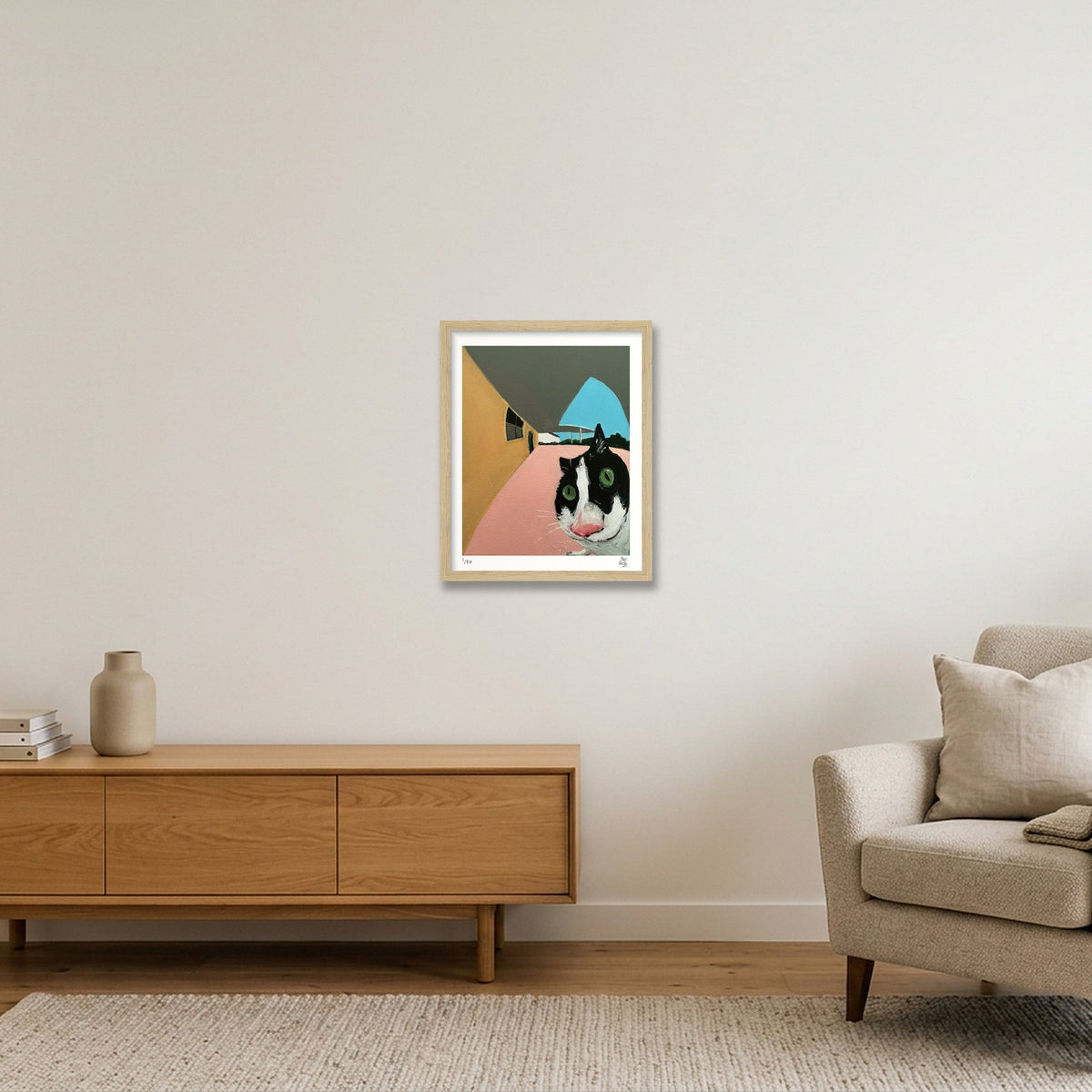 After a few lifetimes it did eventually start to wear off — 28×35cm, 11×14" Oak Frame